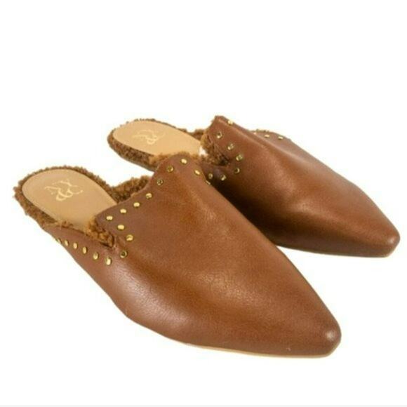 New York and Company Sloane Mules Cognac -8 - Picture 2 of 4